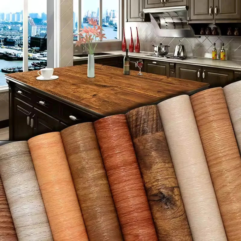Papier Peint Vinyle Imitation Bois Auto-adhésif Étanche